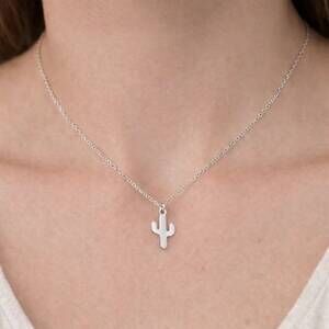 NEW MAIVE women's cactus necklace in silver